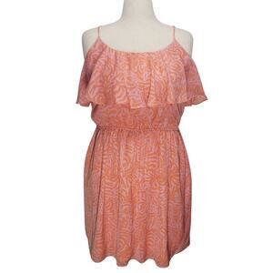 Lilly Pulitzer XL Off‑Shoulder Ruffle Dress in Coral Pink Resort Wear